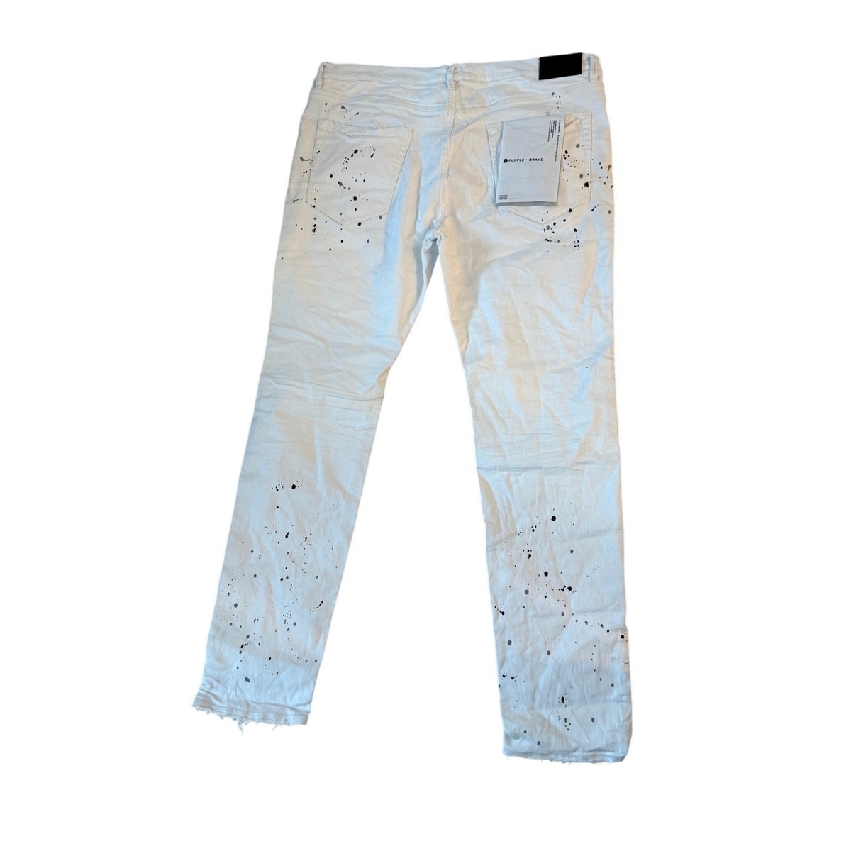 Purple P001 Optic White Paint Blowout Jeans Size 34/32 NWOT size 