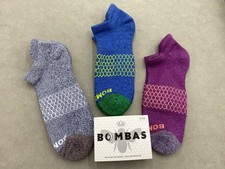 3 Pairs Bombas Honeycomb Men's All-Purpose Performance Ankle Socks Size L