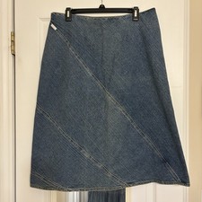 VTG Deadstock NWT Tommy Hilfiger Women's 12 Denim Skirt A Line Y2K Modest