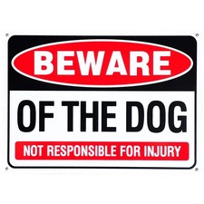 MC Beware of Dog Sign, 10" x 7" Rust 0.40 Aluminum Sign, Fade Resistant, UV P...