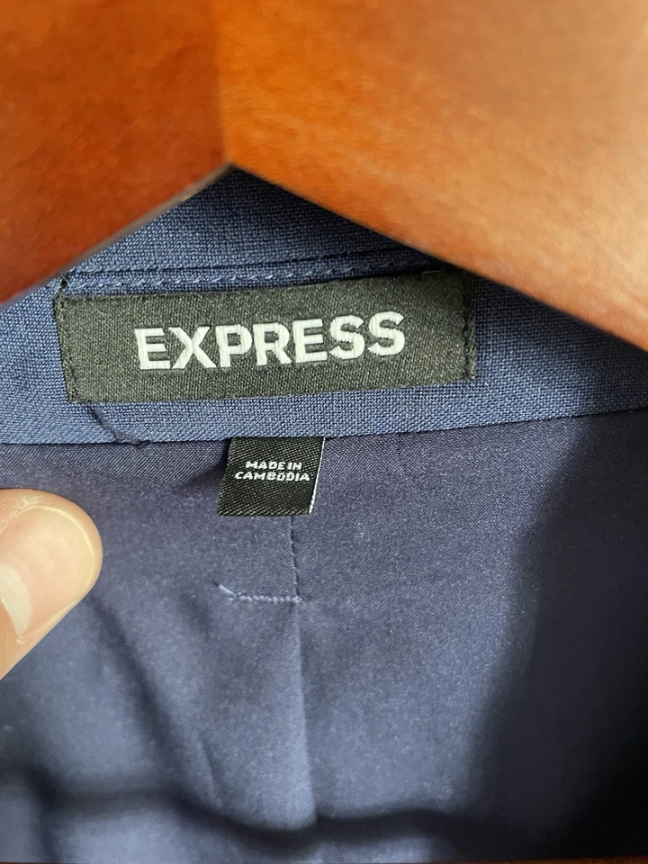 NUEVO Traje Chaqueta Express Hombre Azul Calce Ajustado 38S y Pantalones 30x30 Foto 3 de 4
