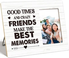OTINGQD Friend Picture Frame Gift,Good Times and Crazy Friends Make the Best Mem