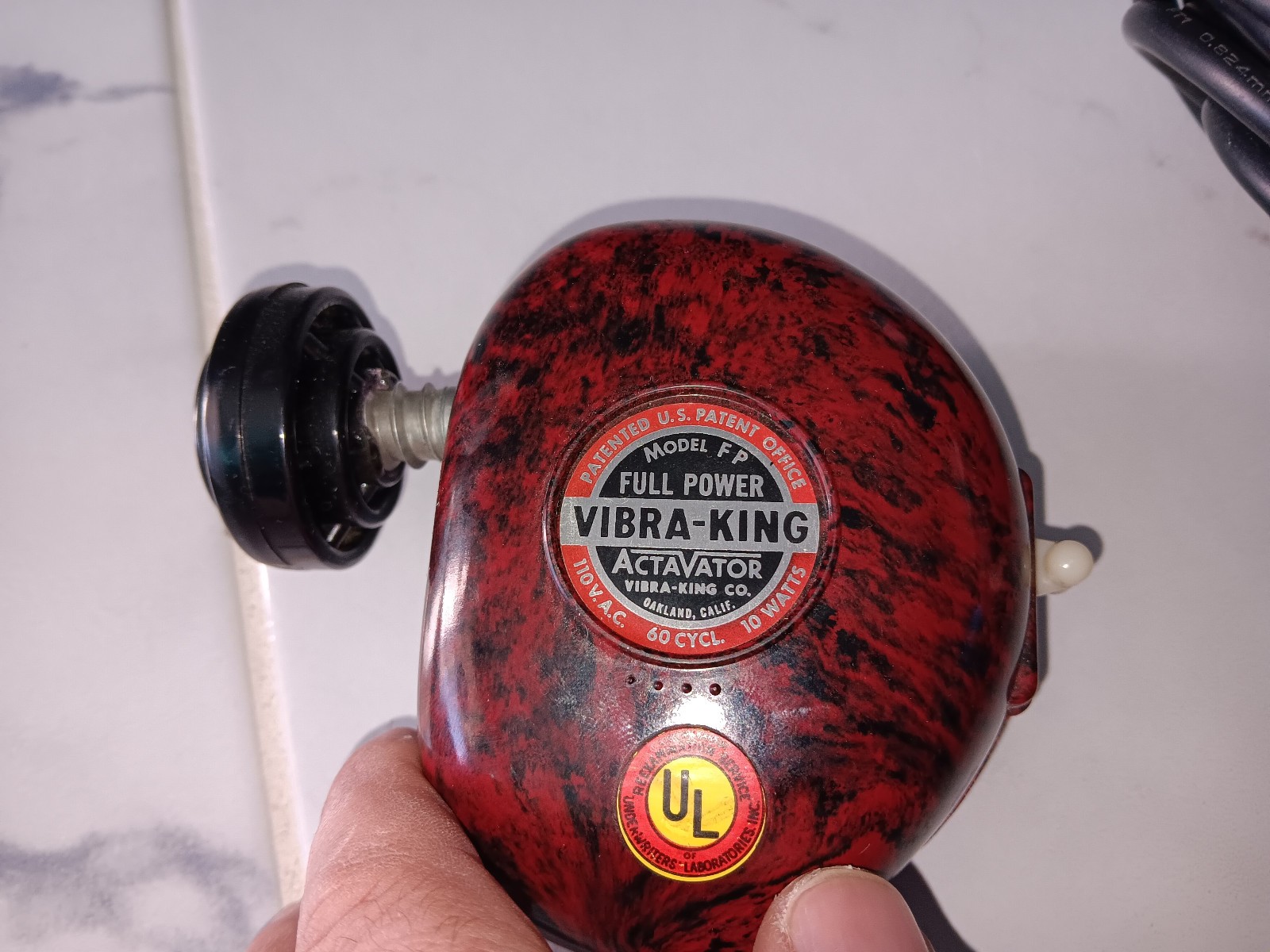 Vtg VibraKing massager Model FP One Head only with wear Tested Working 13ft wire