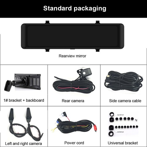 Espejo retrovisor panorámico 360° con pantalla táctil de 12 canales Wifi ADAS 4K Dash Cam - Imagen 8 de 20