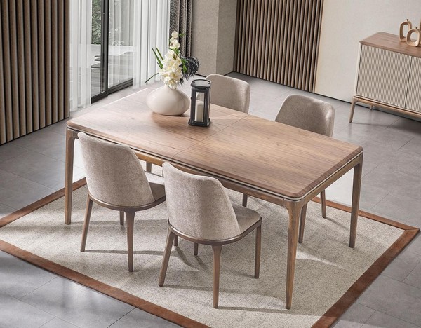 Komplett Set Esstisch 4 StüHle Esszimmer Set Ess Gruppe Holz Tisch Tische 5Tlg-image