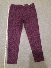 Social Standard by Sanctuary Skinny Ankle Jeans Red Leopard Print Size 10