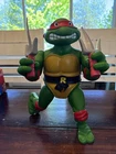 Vintage 1989 Playmates TMNT 13 Inch Giant Raphael W/ Both Sais and Belt