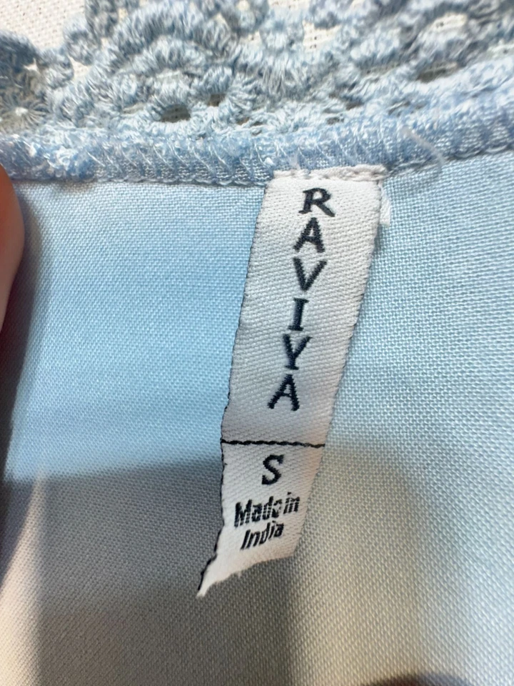 Plumero con inserción de ganchillo frontal abierto Raviya para mujer talla S azul playa Foto 3 de 4