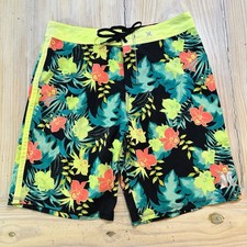 Hurley Phantom Board Shorts 32 Neon Tropical Swim Trunks Surf Beachwear