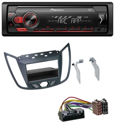 Pioneer DAB 1DIN MP3 AUX USB Autoradio für Ford C-Max / Kuga - dunkelgrau - Bild 1 von 4