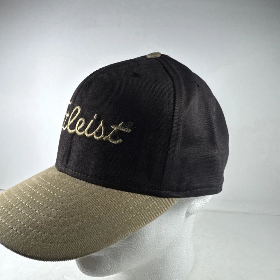 VTG Titleist FootJoy FJ New Era Hat Fitted Cap USA Made 2 Tone Brown 7 5/8 USA - Image 2 of 4