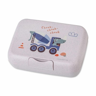 Koziol Lunchbox Candy L Trucks mit Trennschale, Kunststoff, Organic Grey