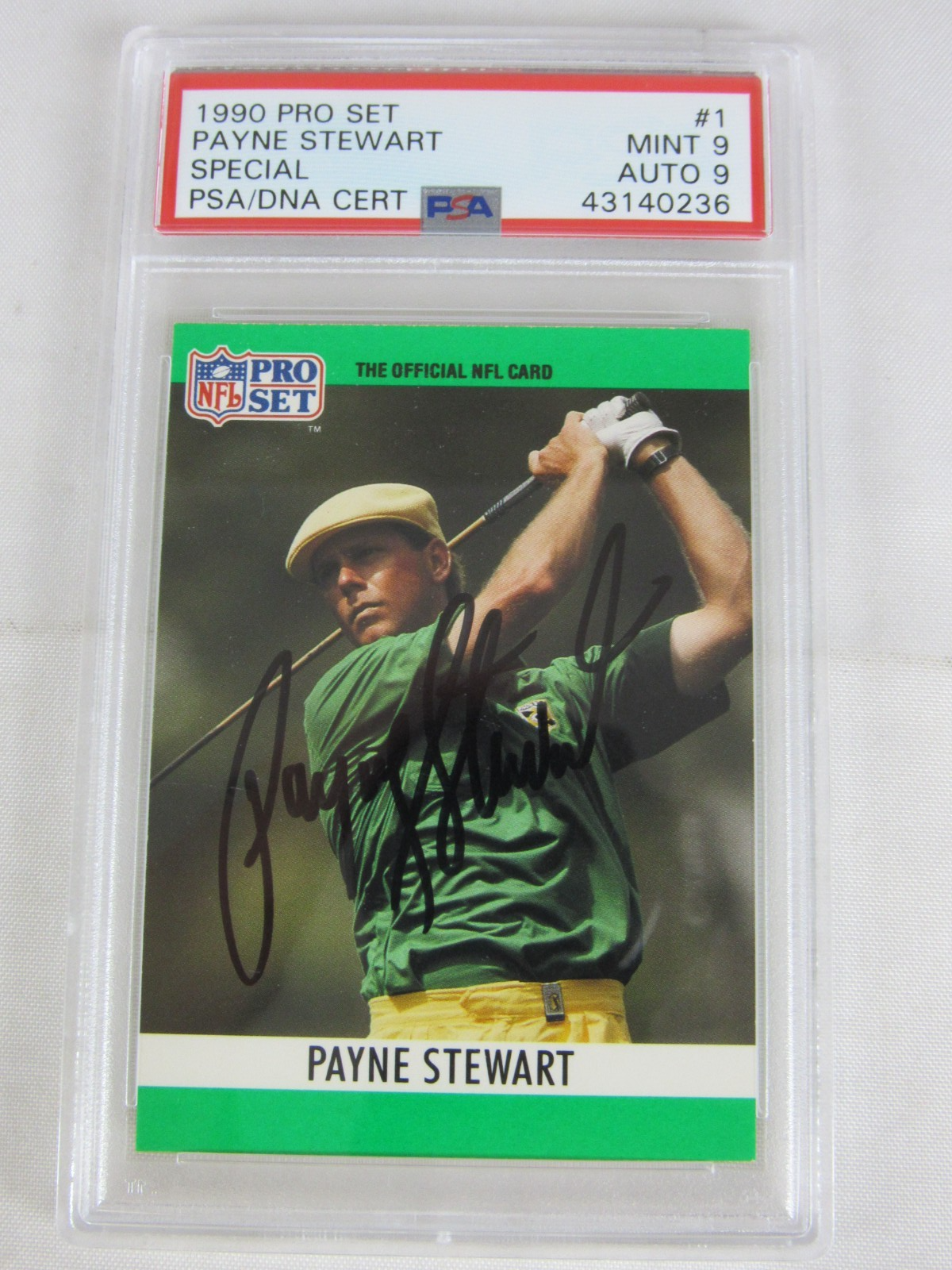 Payne Stewart Autographed Signed 1990 Pro-Set Special Golf Auto PSA 9/9 G872 