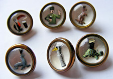 Set of 6 Guinness Buttons waistcoat each one different advertising collectable