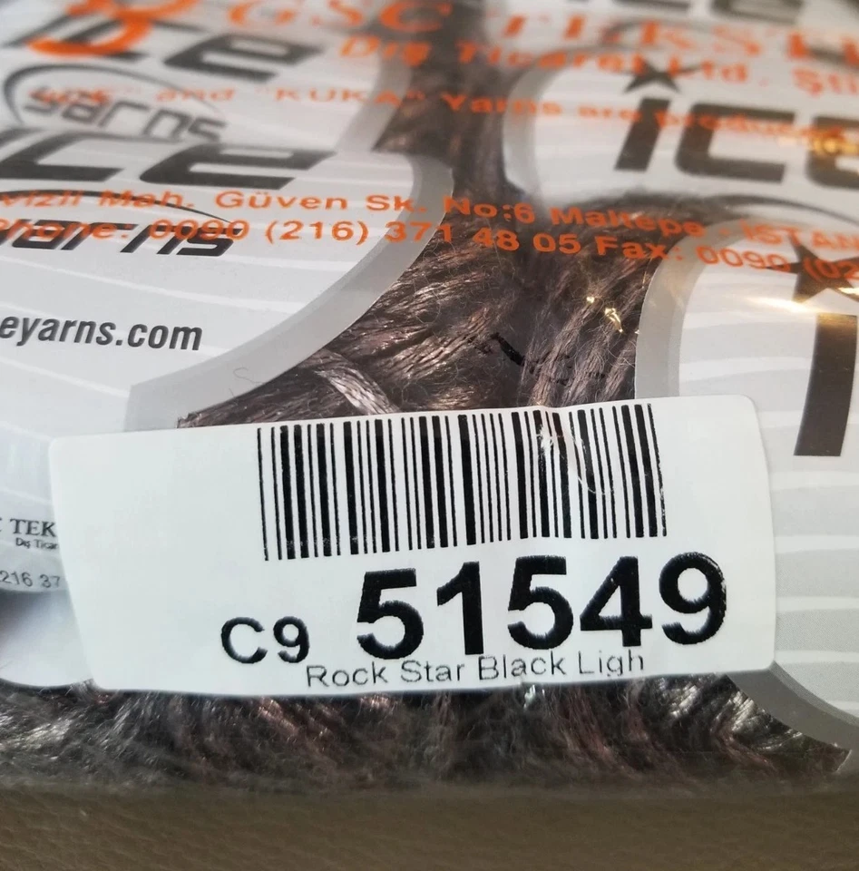 2 BaIls льда пряжи Rock Star 51549 светло-розовый/черный металлик 50g/115m/шар - Изображение 4 из 4