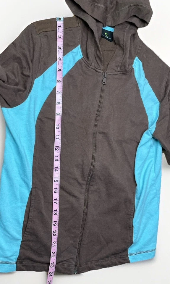 Sudadera TekGear Vintage Marrón, Azul Para Mujer Talla L - Pantalones Capri con Cremallera Y2K Foto 3 de 4