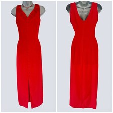 Milano red button/appliqué sleeveless evening occasion long dress size 12