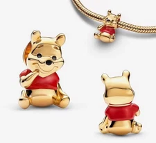 Winnie the Pooh Charm 925 Sterling Silver Charm for Bracelet Necklace