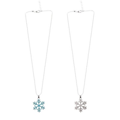 2pcs Charming Snowflake Halskette Eingeladene Halskette Frauen Hals