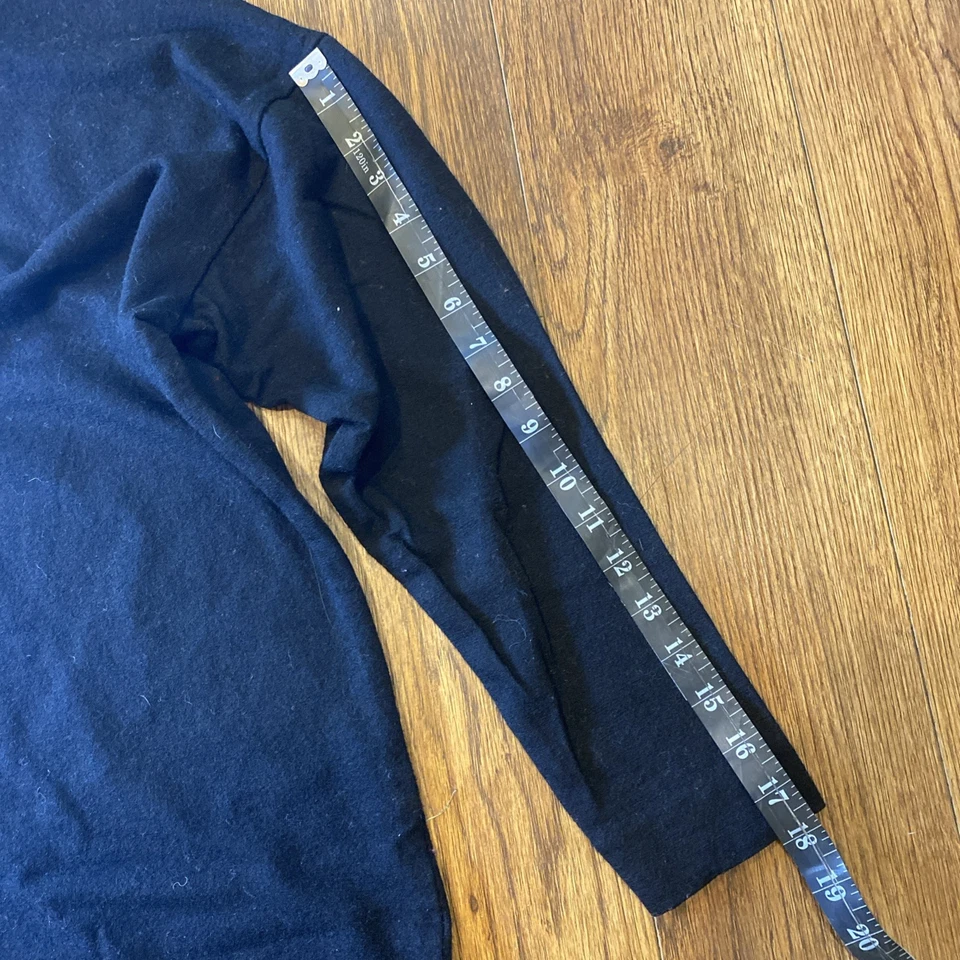 Vestido Lands End 100 % lana vintage EE. UU. para mujer talla 16 negro elástico minimalista Foto 3 de 4