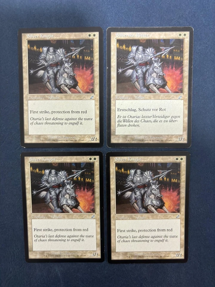 MTG 4X SCOURGE SILVER KNIGHT GERMAN + ENGLISH MAGIC THE GATHERING CREATURE WHITE - Image 4 of 4