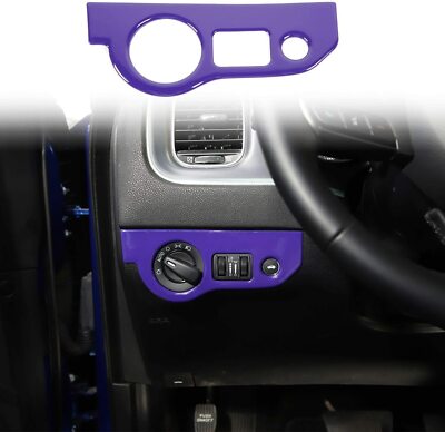 Headlight Switches Trim for 2015-2020 Dodge Challenger,Charger, ABS Purple 1pc