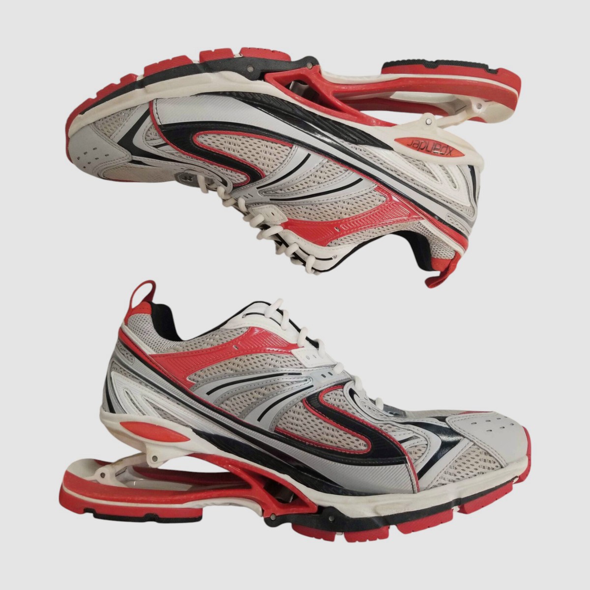Balenciaga Men Gray Orange Xpander Suspended Heel Sneakers  display picture 1
