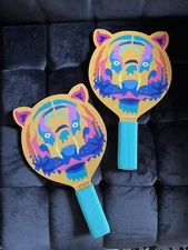 Sunnylife Tiger Kids Beach Bats Foam Handles Outdoor Playtime Bag (missing Balls