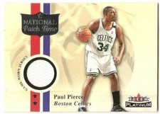2001-02 FLEER PLATINUM PAUL PIERCE NATIONAL PATCH TIME CELTICS JERSEY SWATCH #16