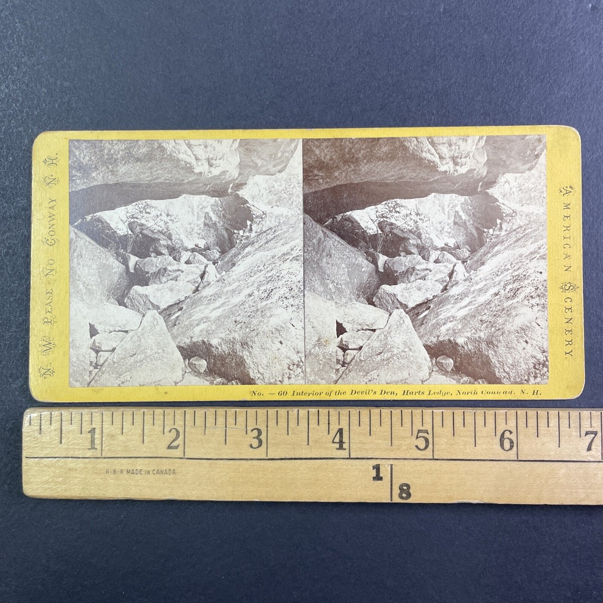 ディスイズザウェイページ Inside Devil's Den North Conway New Hampshire Stereoview N.W.
