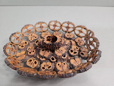 Handmade Sliced Walnut Shell Oval Decorative Bowl 7'' x 5'' x 2''