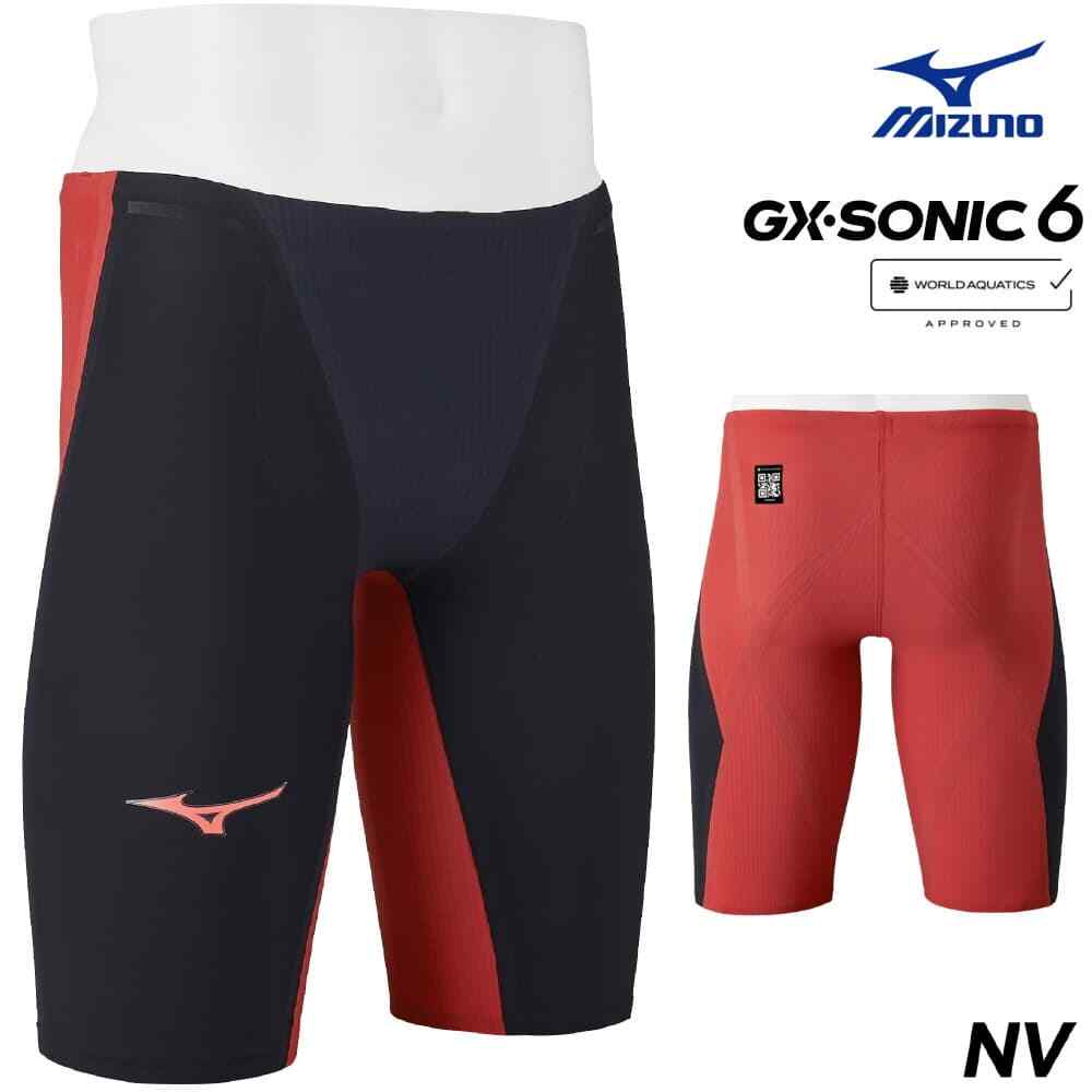 MIZUNO GX SONIC 6 NV FINA N2MBA501 Black Red Swim Suit Men wear 