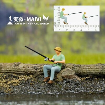 1/64 Scale Painted Outdoor Fishing Miniature Models Scene Props Toys Ornaments W
