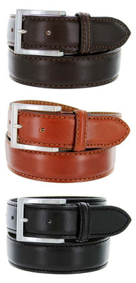 Men's Italian Designer Calfskin Full Leather Casual Dress Belt 1-3/8'' wide