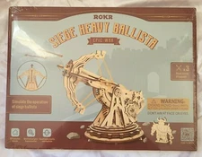 ROKR 3D Wooden Puzzles DIY Siege Heavy Ballista Building Model Kit - New