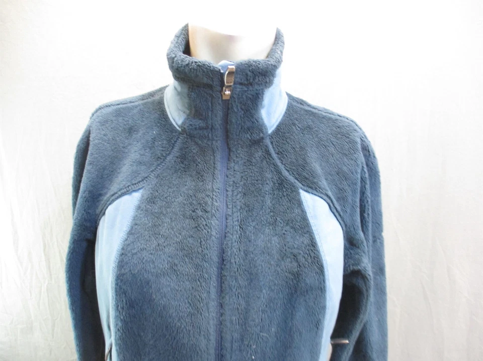 Chaqueta atlética Columbia talla M para mujer gris y azul intercambio cuello alto 5BL142 Foto 2 de 4