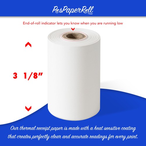 50 rollos de papel de recepción térmica, 3-1/8 pulgadas x 119 pies - Imagen 3 de 4