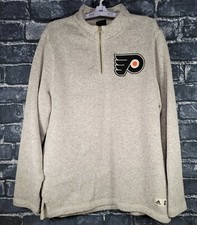 ADIDAS Philadelphia Flyers NHL 1/4 Zip Pullover Hockey Sweater Mens Sz Large EUC