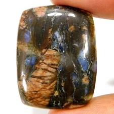 100% Natural Blue Spot QUE SERA Cushion Cabochon 46.36Cts. Loose Gemstone