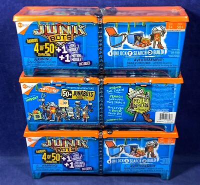 3 HexBug JUNKBOTS INDUSTRIAL DUMPSTER 12 Figures MYSTERY PACK 4 of 50 Characters