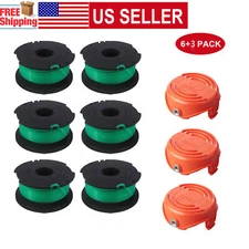 9 Pack SF-080 Auto Feed String Trimmer Spool Line Replacement for Black & Decker