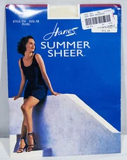 Hanes Summer Sheer Pantyhose pearl control top sandalfoot AB nylons