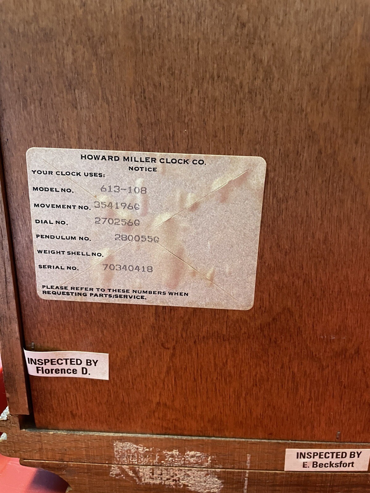 Howard Miller Vintage 613108 Grandfather Wall Clock. eBay