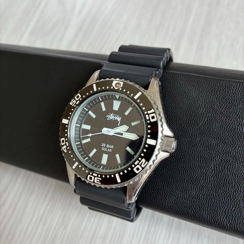 Stussy x Seiko 30th Anniversary Solar Wristwatch Black Used No Box Rare - Picture 4 of 15