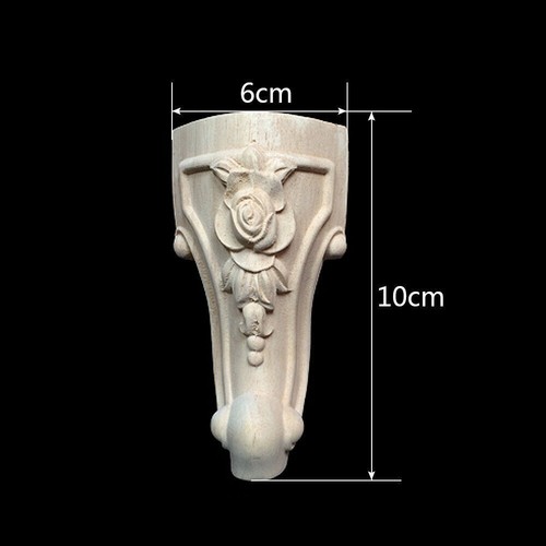 4 pz mobili in legno piedi gambe legno intagliato sedia tavolo non verniciata decorazione piedi - Foto 9 di 11