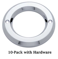 (Set/10) Round Chrome Bezels / Covers 2" LED Side Marker Clearance Lights