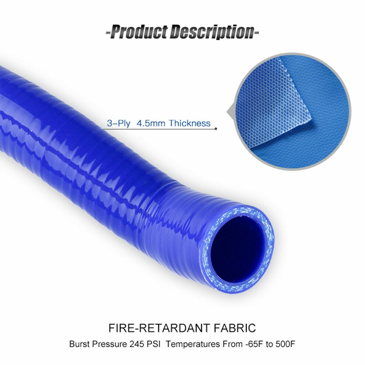 2.5" ID 45-Degree Silicone Hose Elbow Coupler - 102mm Legs, Black, Reinforced, For Engine & Intake