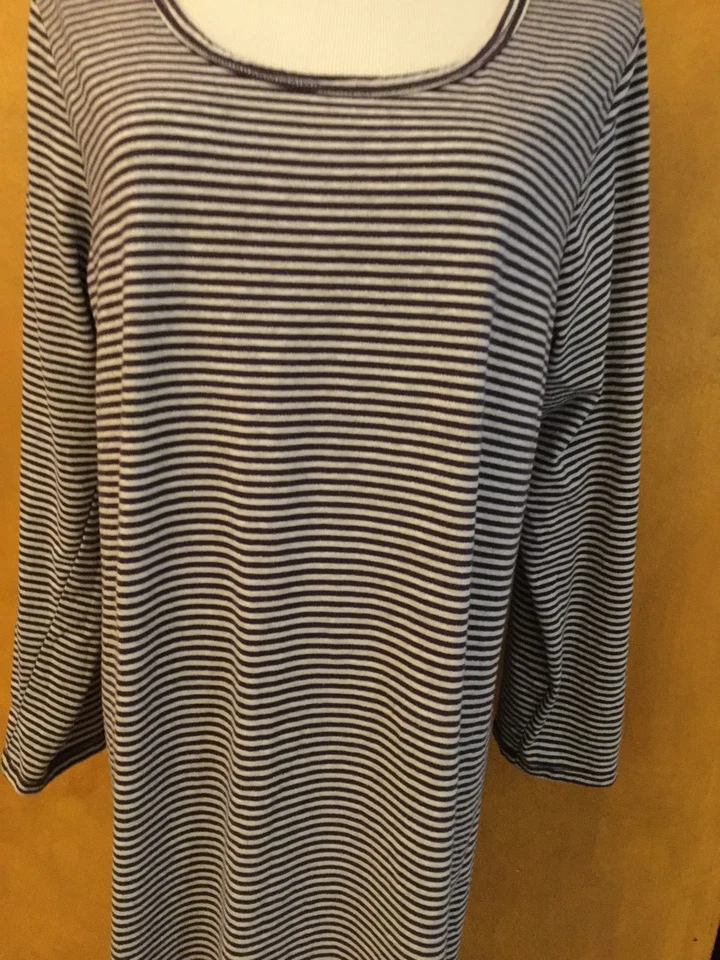 Camisa para dormir Nordstrom Plus para mujer púrpura gris y plata a rayas brillantes talla 1X Foto 4 de 4
