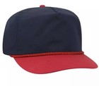 VINTAGE STYLE NEW OTTO BLUE & RED ZIP HAT CAP ADJUSTABLE BACK ADULT SZ BLANK