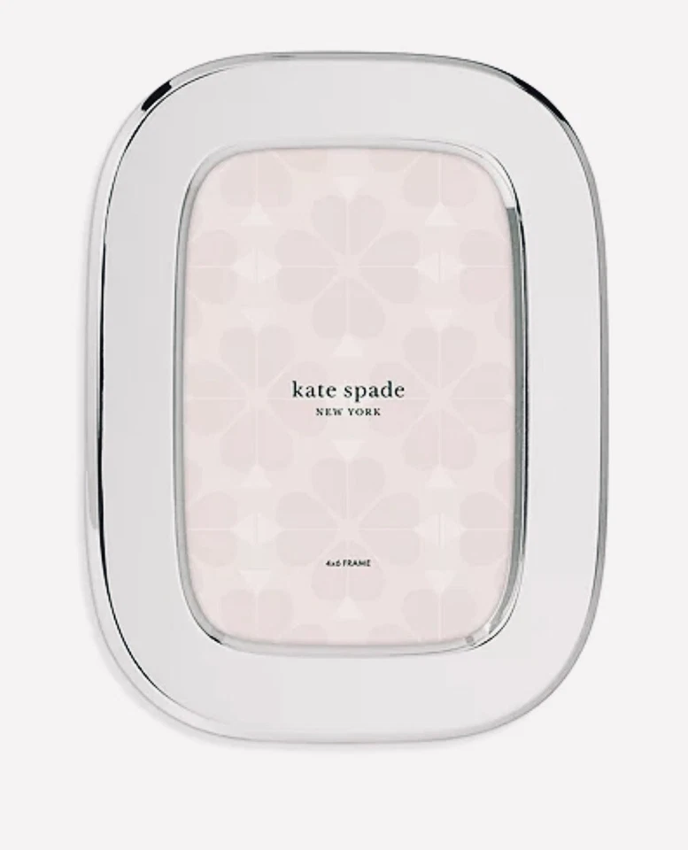 KATE SPADE NEW YORK Lenox 4x6 银色椭圆形名人南街 全新带盒  — 第 2/4 张图片